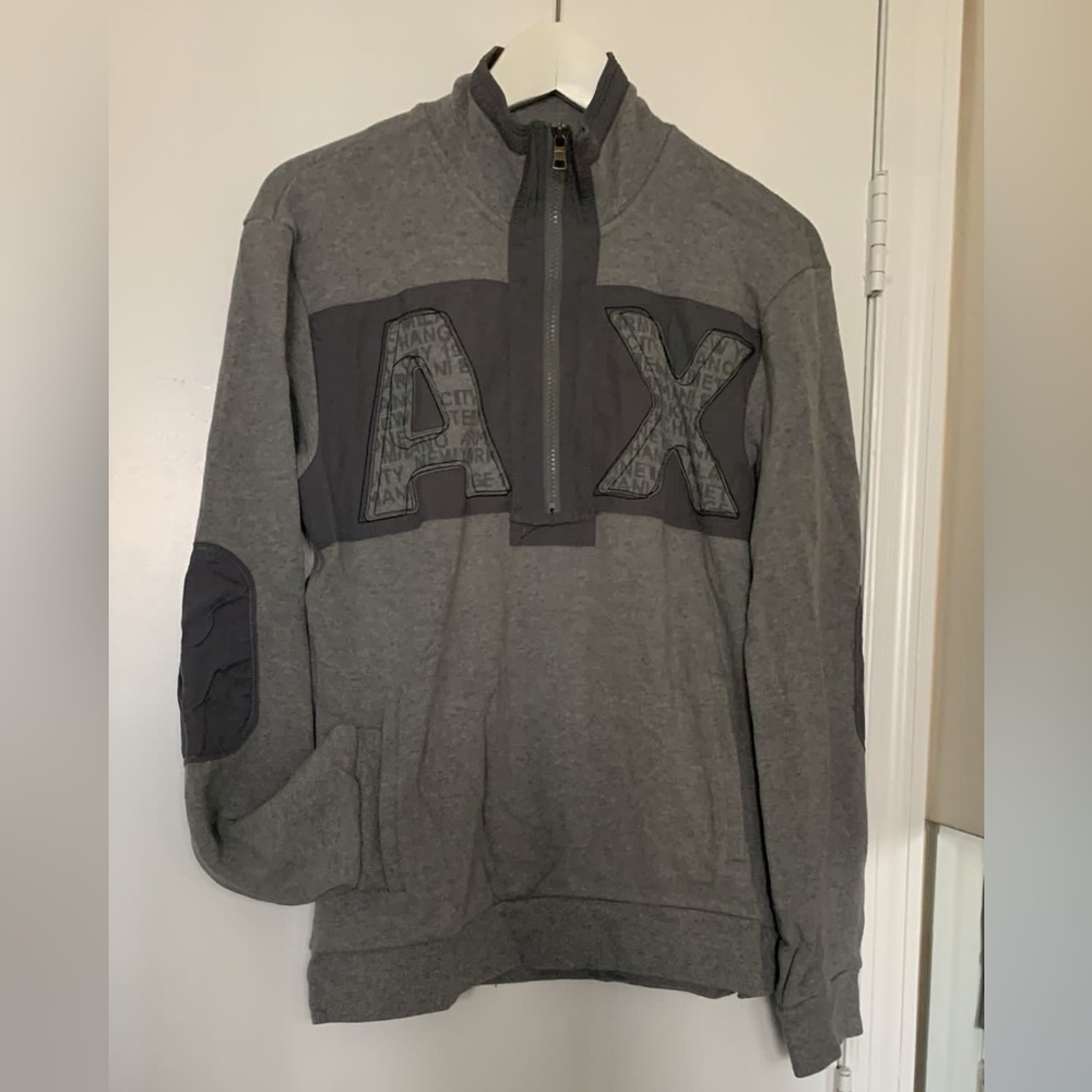 A/X Armani Exchange Men's Zip Up Gray Sweater
